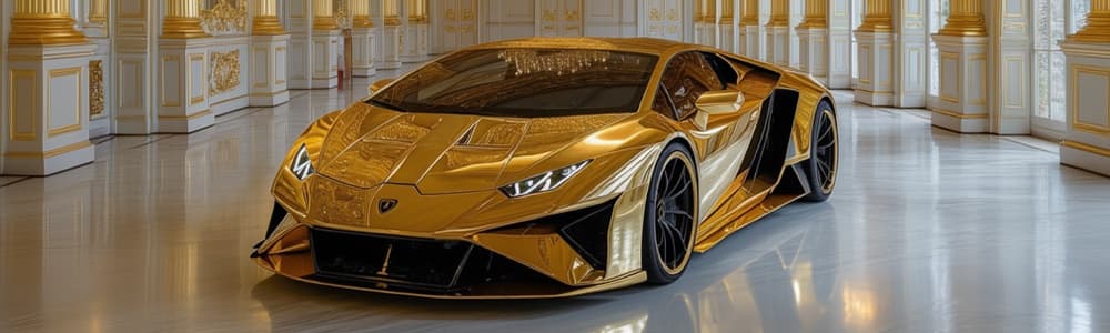 Automotive concept, gold — AI-generated visual